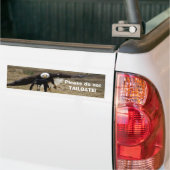Bald Eagle en Raven Chase Funny Bumpersticker (Op Truck)