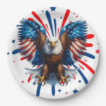 Bald Eagle en Vibrant Stars and Stripes Borden