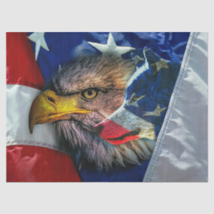 Bald Eagle en Wolf American Flag Tissuepapier