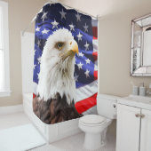 Bald Eagle et American Flag Douche rideau (En situation)