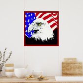 Bald Eagle et American Flag Poster (Cuisine)