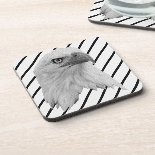 Bald Eagle Face Oil Paint, Bier Onderzetter (Linkerzijde)