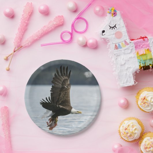 Bald Eagle Fish Retrieval Papieren Bordje (Feest)