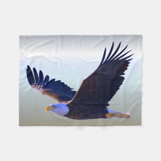 Bald Eagle Flying Fleece Deken (Voorkant (Horizontaal))