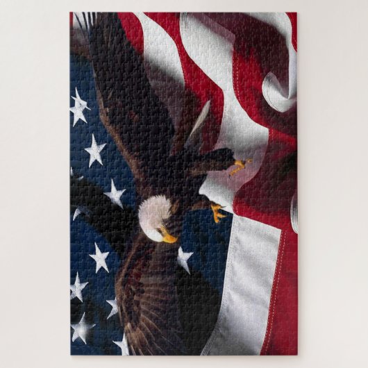 Bald Eagle flying in front and looking Legpuzzel (Verticaal)