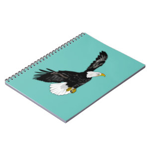 Bald Eagle Flying Notitieboek - Uw kleuren - Tekst