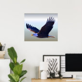 Bald Eagle Flying Poster (Thuiskantoor)