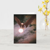 Bald Eagle Full Moon Fantasy Note Kaart (Gele Bloem)