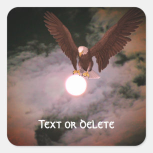 Bald Eagle Full Moon Fantasy - Speciaal Vierkante Sticker
