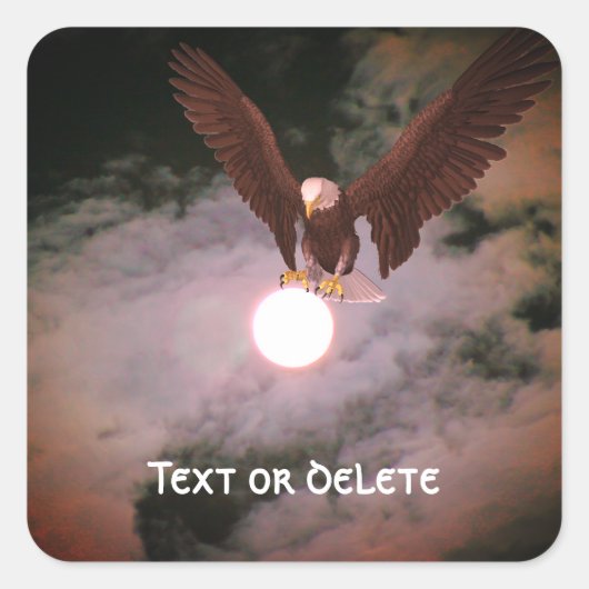 Bald Eagle Full Moon Fantasy - Speciaal Vierkante Sticker (Voorkant)