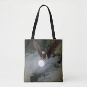 Bald Eagle Full Moon Night Sky Fantasy Draagtas (Voorkant)