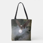 Bald Eagle Full Moon Night Sky Fantasy Draagtas (Achterkant)
