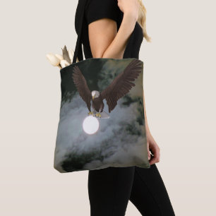 Bald Eagle Full Moon Night Sky Fantasy Draagtas