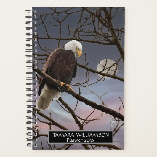 Bald Eagle Full Moon Wildlife Fotografie Planner (Voorkant)