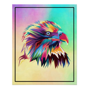 Bald Eagle geometrische prismatische ontwerp-80590 Perfect Poster