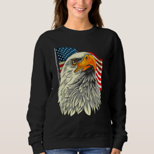 Bald Eagle Head met sterren en strepen vlag Amer Trui