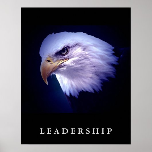 Bald Eagle Head Motivatie Leadership Art Poster (Voorkant)