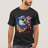 Bald Eagle Hotdog Funny American Patriotic 4th Of  T-shirt (Voorkant)
