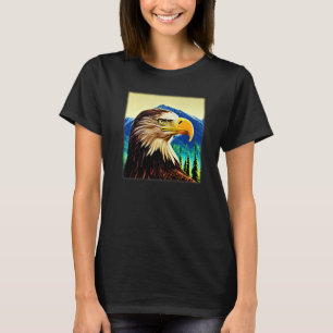 Bald Eagle imprint american bird graphic mo T-shirt