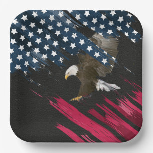 Bald Eagle in American Flag Abstract Papieren Bordje