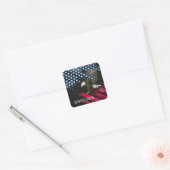 Bald Eagle in American Flag Abstract Vierkante Sticker (Envelop)