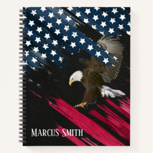 Bald Eagle in de Amerikaanse vlag Abstract op lede Notitieboek
