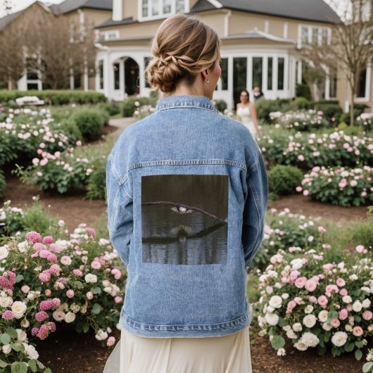 Bald Eagle in Flight Denim Jacket (Huwelijk Achterkant)