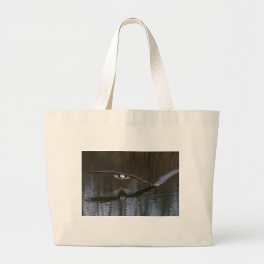 Bald Eagle in Flight Grote Tote Bag (Voorkant)