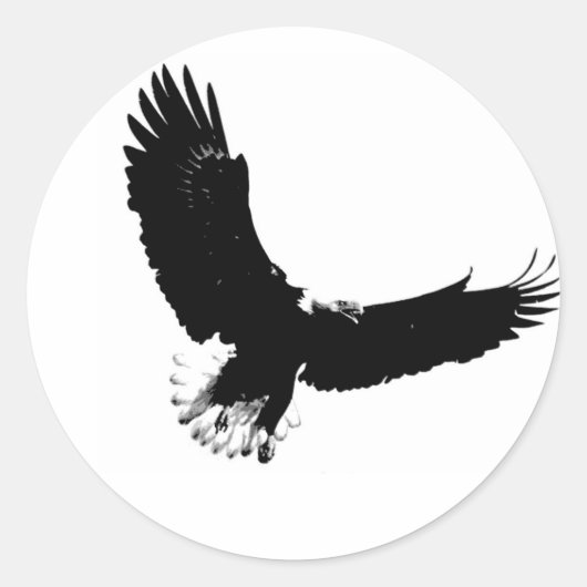 Bald Eagle in Flight Ronde Sticker (Voorkant)