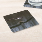 Bald Eagle in Flight Vierkante Kartonnen Onderzetter (Schuin)