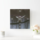 Bald Eagle in Flight Vierkante Klok (Huis)