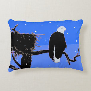 Bald Eagle in Winter - Originele Wilde Kunst Accent Kussen