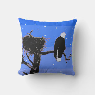Bald Eagle in Winter - Originele Wilde Kunst Buitenkussen