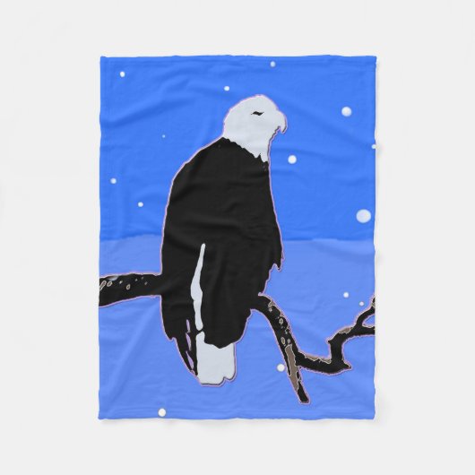 Bald Eagle in Winter - Originele Wilde Kunst Fleece Deken (Voorkant)
