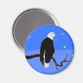 Bald Eagle in Winter - Originele Wilde Kunst Magneet (Voorkant / Achterkant)