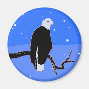 Bald Eagle in Winter - Originele Wilde Kunst Magneet