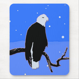 Bald Eagle in Winter - Originele Wilde Kunst Muismat