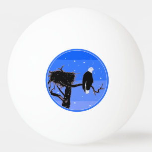 Bald Eagle in Winter - Originele Wilde Kunst Pingpongballen