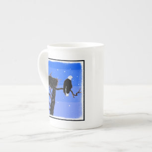 Bald Eagle in Winter - Originele Wilde Kunst Porselein Kop