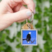 Bald Eagle in Winter - Originele Wilde Kunst Sleutelhanger (Hand)
