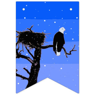 Bald Eagle in Winter - Originele Wilde Kunst Vlaggetjes