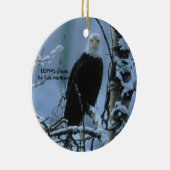 Bald Eagle in wintersneeuw Keramisch Ornament (Rechts)