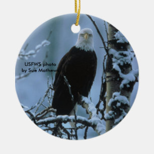 Bald Eagle in wintersneeuw Keramisch Ornament
