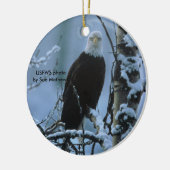 Bald Eagle in wintersneeuw Keramisch Ornament (Links)