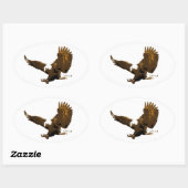 Bald Eagle Landing Ovale Stickers (Vel)