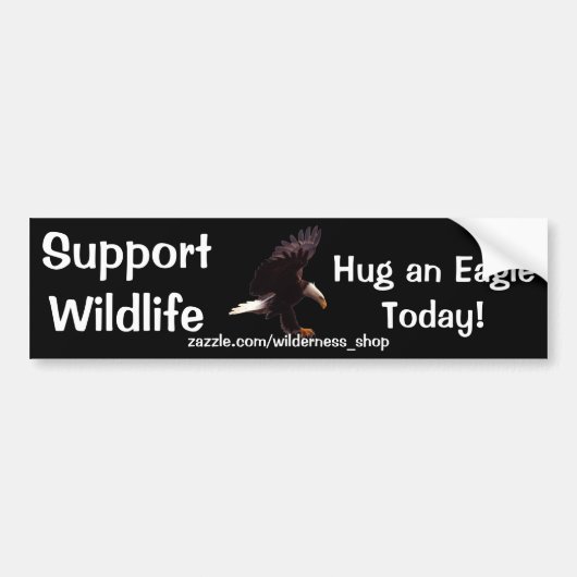 BALD EAGLE Landing Wildlife Support Bumpersticker (Voorkant)
