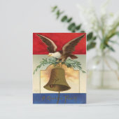 Bald Eagle Liberty Bell Patriottische  kunst Briefkaart (Staand voorkant)