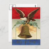 Bald Eagle Liberty Bell Patriottische  kunst Briefkaart (Voorkant / Achterkant)