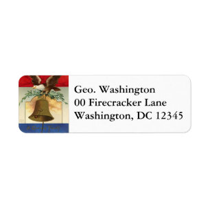 Bald Eagle Liberty Bell Patriottische kunst Etiket