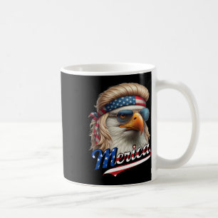 Bald Eagle Merica 4 juli Eagle Blonde Mullet Fun Koffiemok